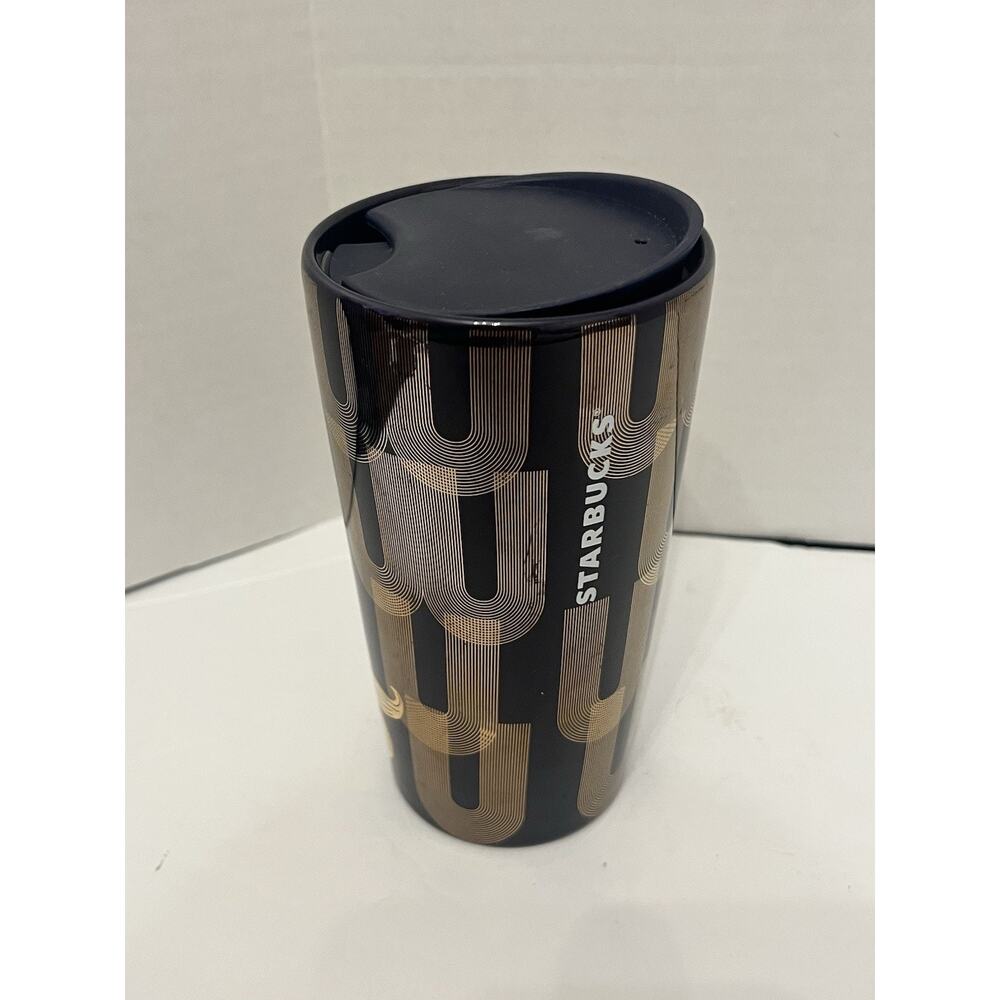 Starbucks Purple/Gold Mermaid Ceramic Tumbler 12oz